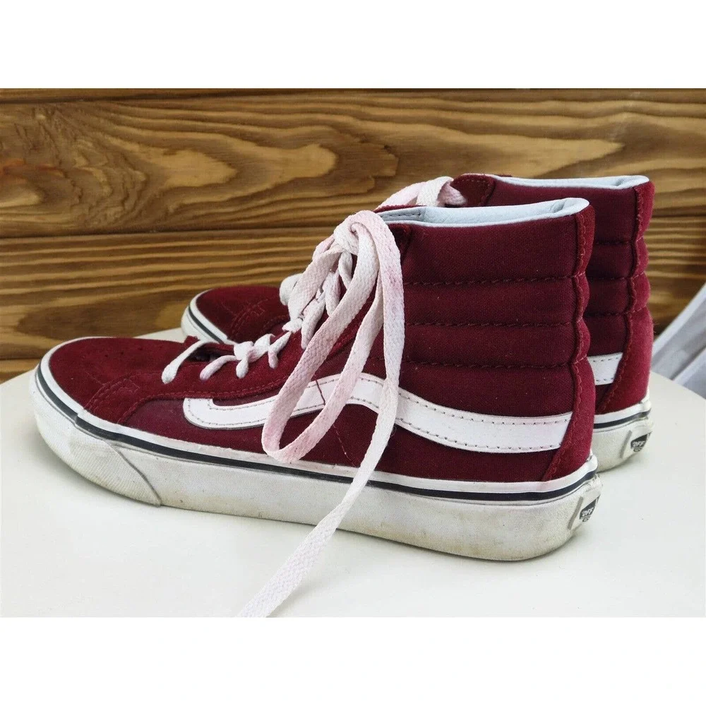 VANS Size 6 Sneaker Red Leather Medium Lace‎ Up Women